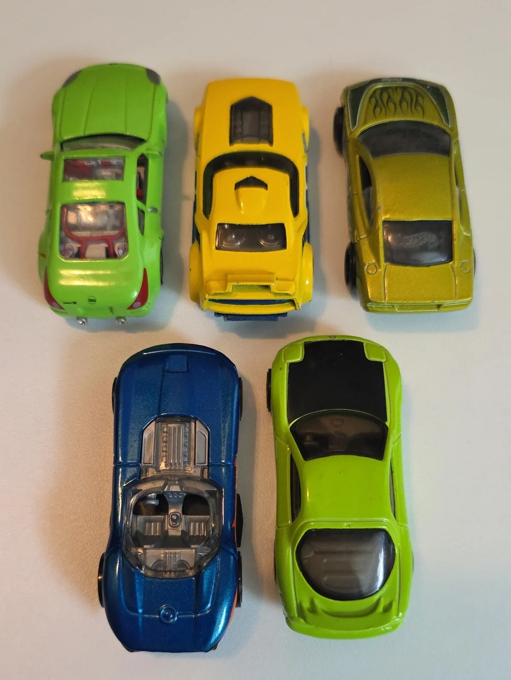 Assorted Hot Wheels Cars - Ford GT, Fast Fish, Mazda RX7, Dodge Charger And More
